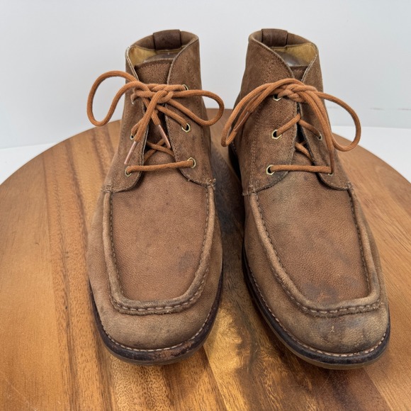 UGG Mens Suede Leather Moc Toe Chukka Ankle Boots 9.5 Casual Lace Up Brown - Picture 3 of 16